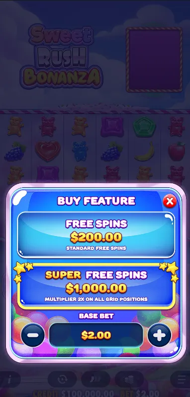 Sweet Bonanza Rush bonus